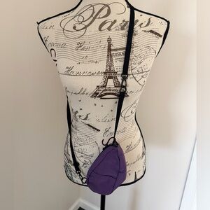 LL Bean AmeriBag Healthy Back Bag Sling Mini Purple Nylon Crossbody Travel Zip